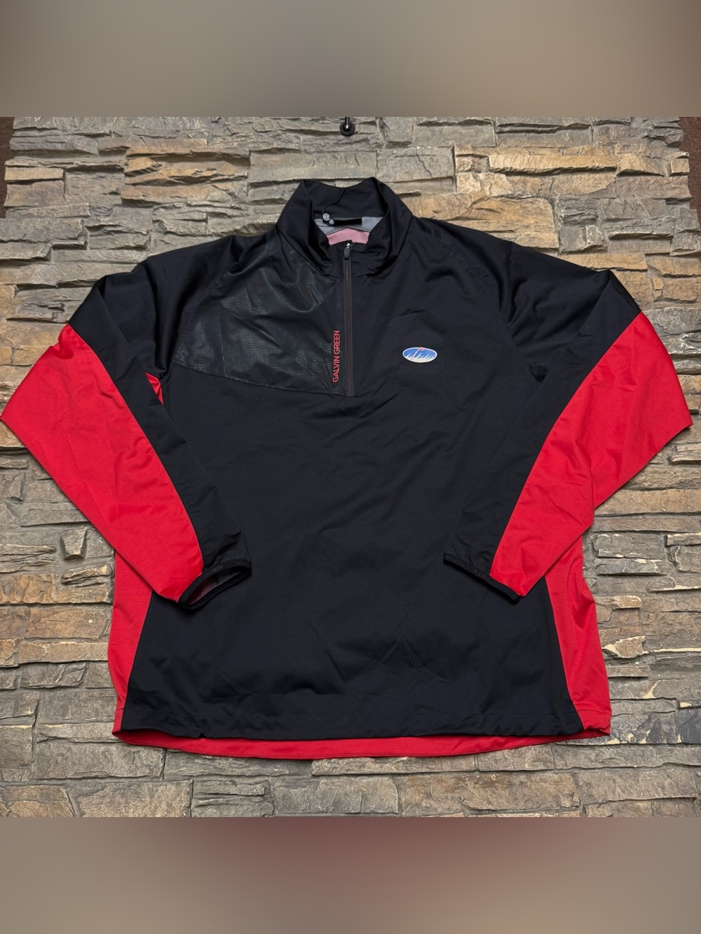 Galvin Green 1/4 Zip Pullover Jacket Mens XL Black Performance Golf Windbreaker